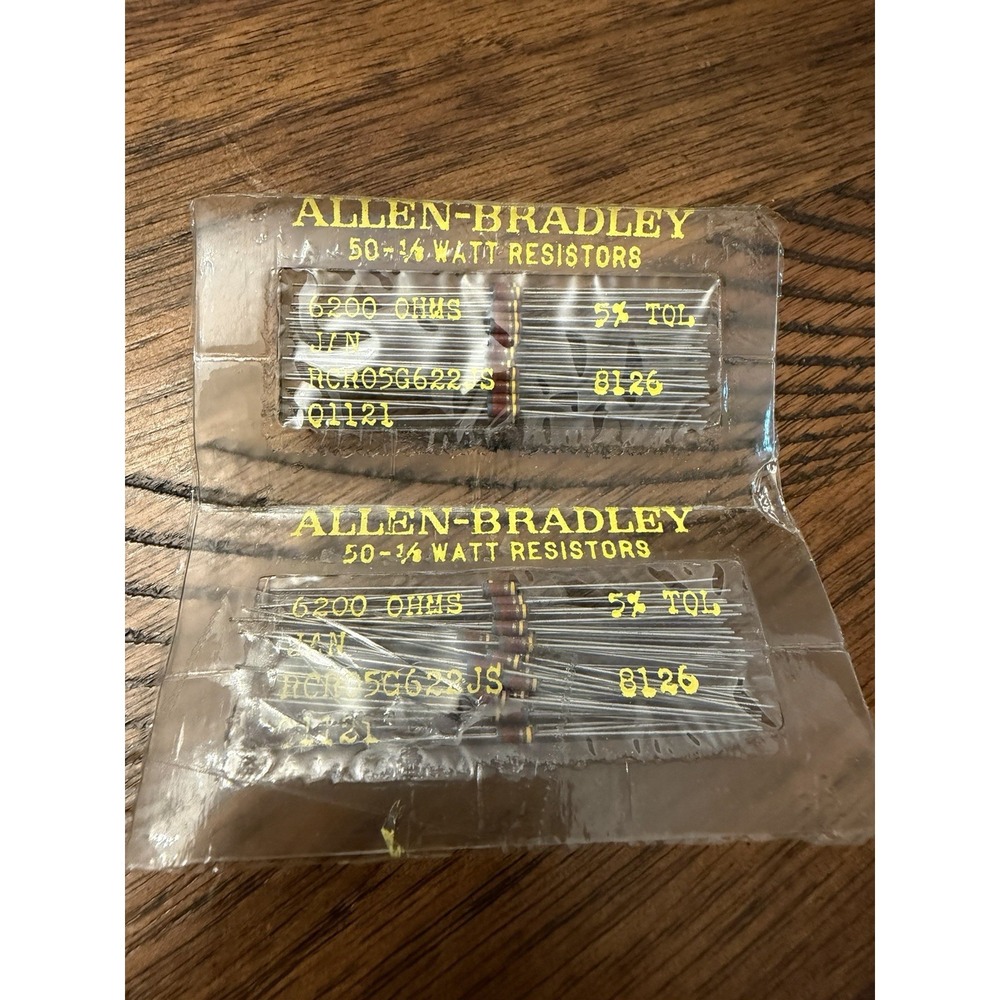 Lot of 100 Allen-Bradley RCR05G662JS Resistor 1/8W 5% 6200 OHM - NOS